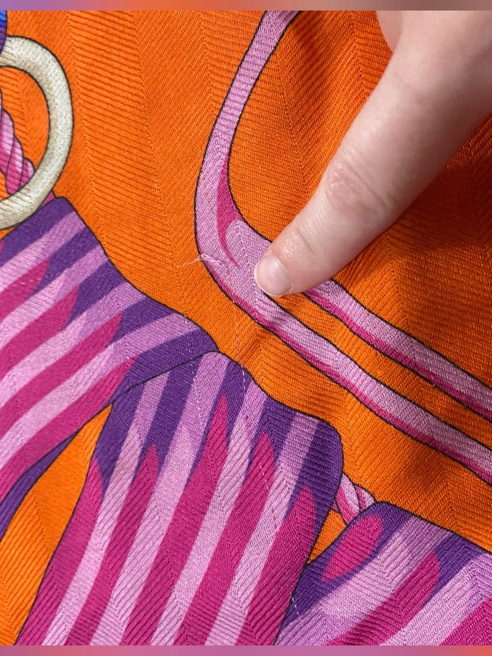 Rani Arabella printed cashmere silk wool stirrups large scarf - FLAWED read